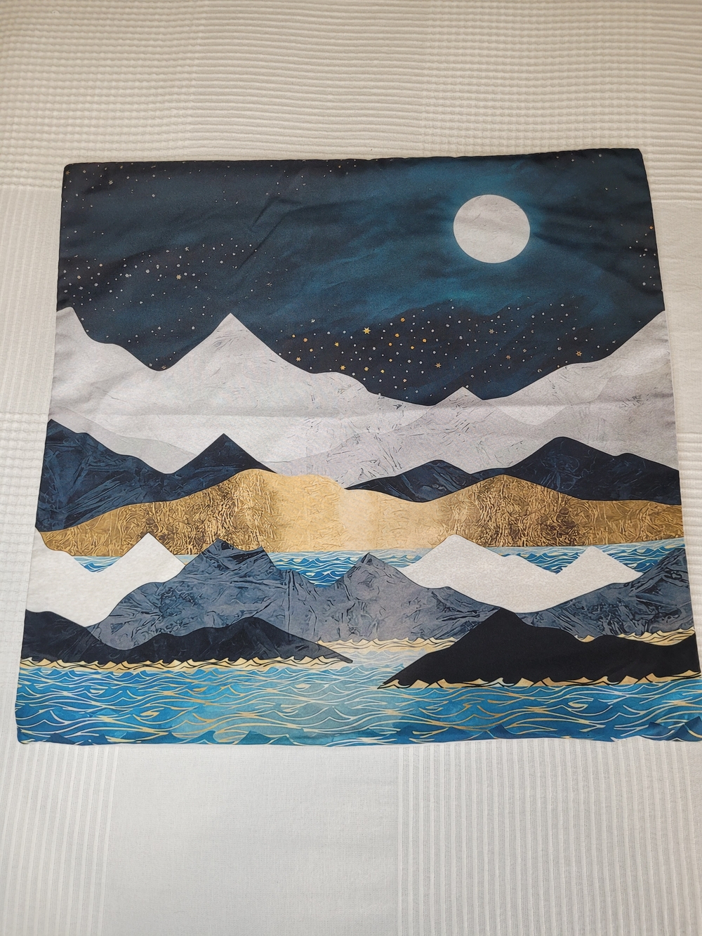 🍂 NWOT SpaceFrog Designs Ocean Stars Mountain Moon Cushion Cover - Like New
